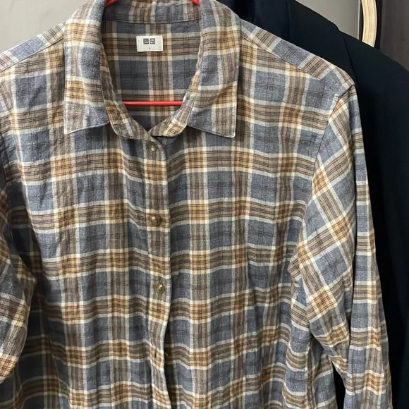 Uniqlo Fennel Checked Long Sleeve Shirt | NWOT - Picture 4 of 8